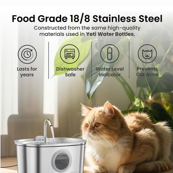 Stainless Steel Pet Water Fountain - Picture 3 of 5